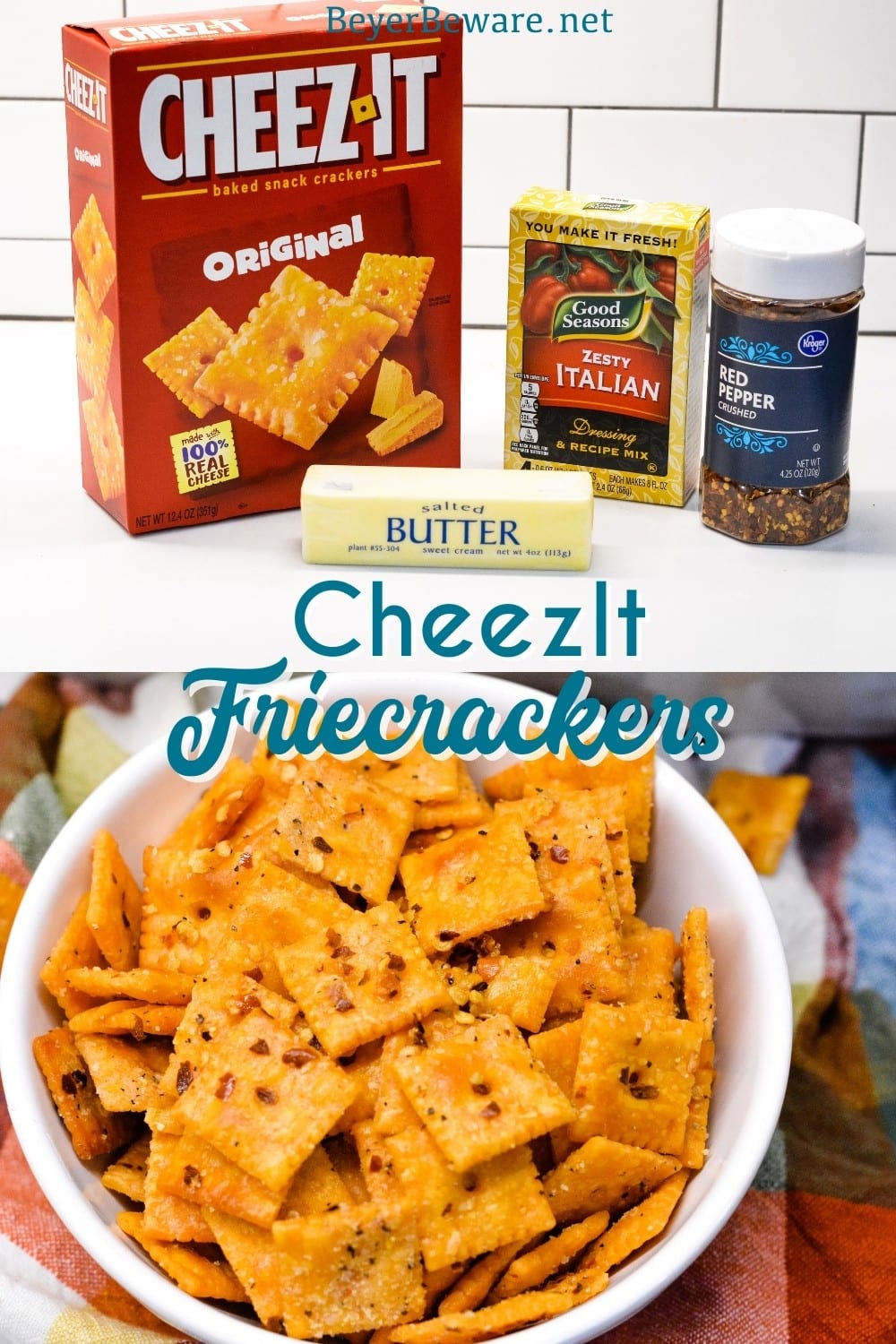 CheezIt firecrackers are your favorite cheese crackers with a buttery Italian seasoning with a little kick from red pepper flakes and baked to crispy crack snacks.