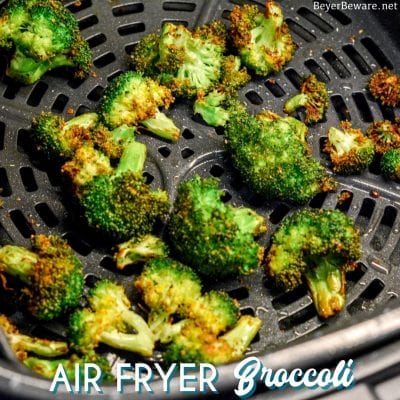 Air fryer broccoli is a delicious crispy broccoli recipe that is ready to eat in just 10 minutes! This broccoli in the air fryer recipe EASY made with a simple combination of fresh broccoli crowns, olive oil, and my favorite garlic pepper seasoning.