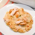 Arroz Con Pollo is the go-to order for both of my kids at a Mexican restaurant. I finally figure out how I can make this super easy Mexican chicken and rice with queso recipe at home.