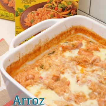 Arroz Con Pollo is the go-to order for both of my kids at a Mexican restaurant. I finally figure out how I can make this super easy Mexican chicken and rice with queso cheese recipe at home.