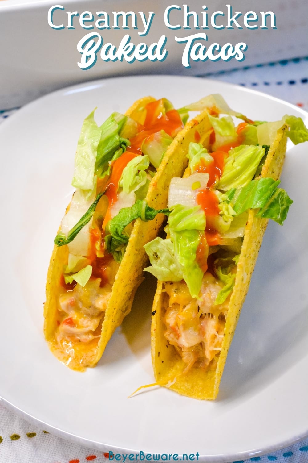 Creamy chicken baked tacos may have just become the best version of baked tacos made quickly with shredded chicken, Rotel, and cream cheese and piled into corn taco shells and baked to cheesy perfection.