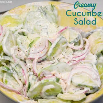 Cucumbers and sour cream salad is a creamy cucumber salad that is tangy with a hint of spice from the combination of cucumbers, onions, sour cream, hot sauce, dill weed, and vinegar.