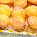 Lemon Blossoms or lemon bites are mini lemon cupcakes that start with a lemon cake mix and vanilla pudding mix and topped with a lemon glaze.