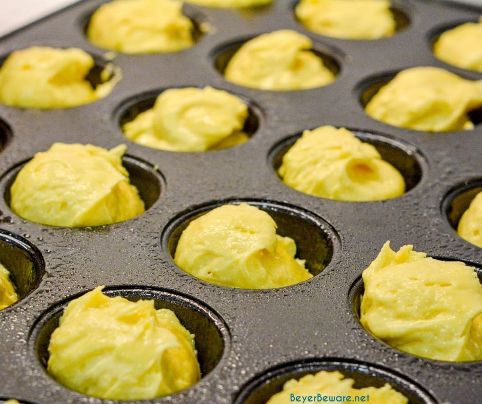 Lemon bites batter in cupcake tins