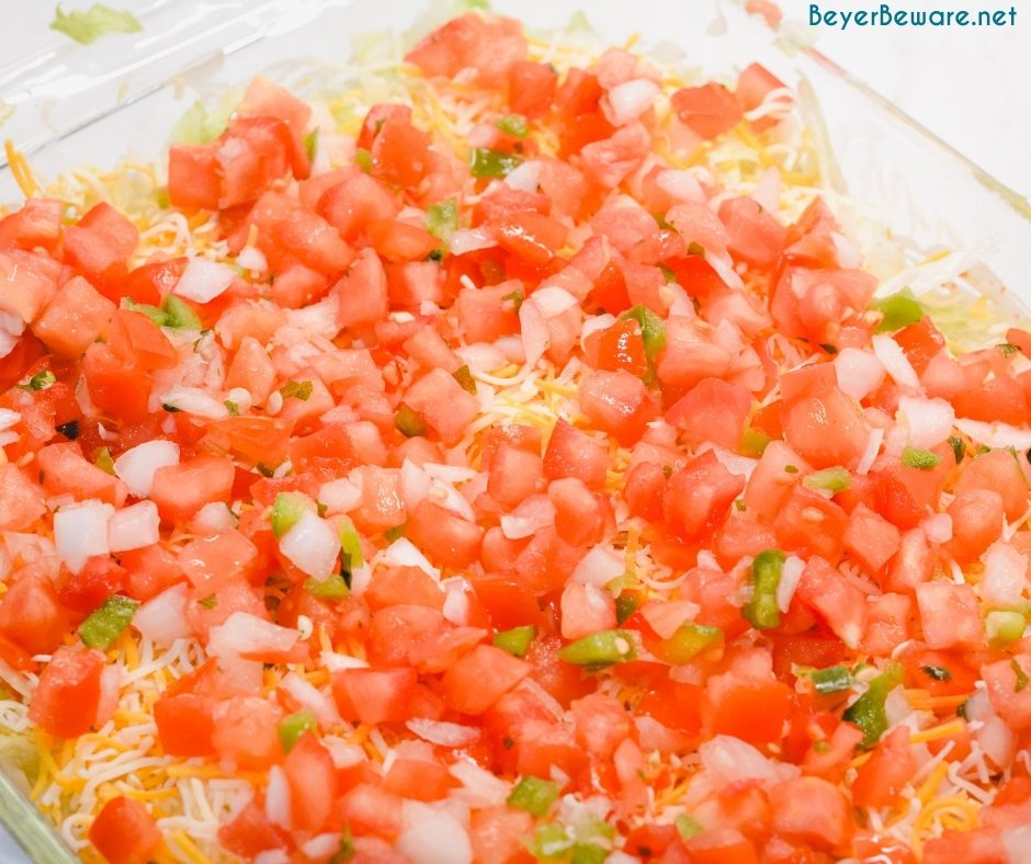 Pico da gallo layer of taco 7-layer dip