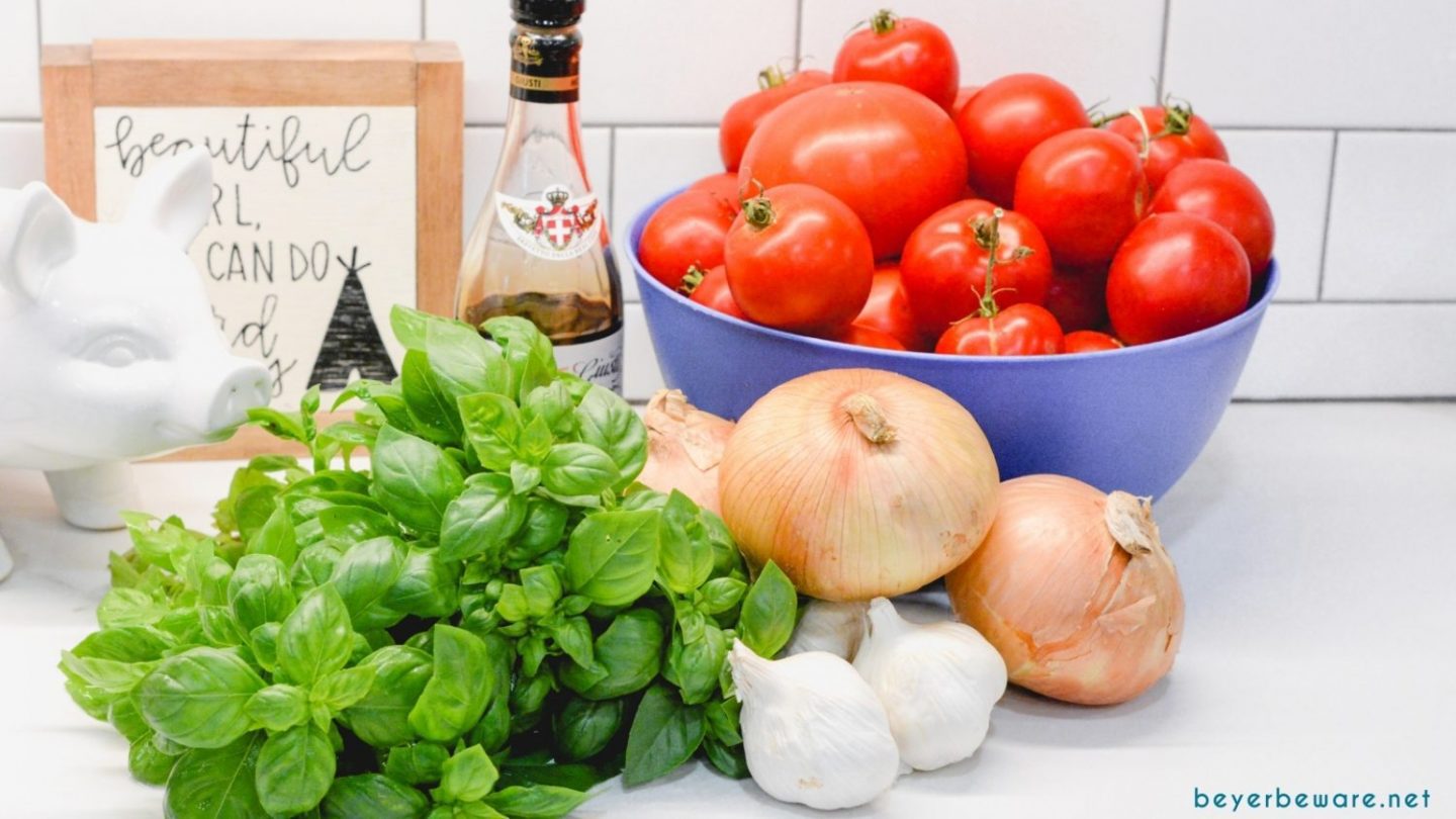 Homemade Tomato Basil Sauce Ingredients