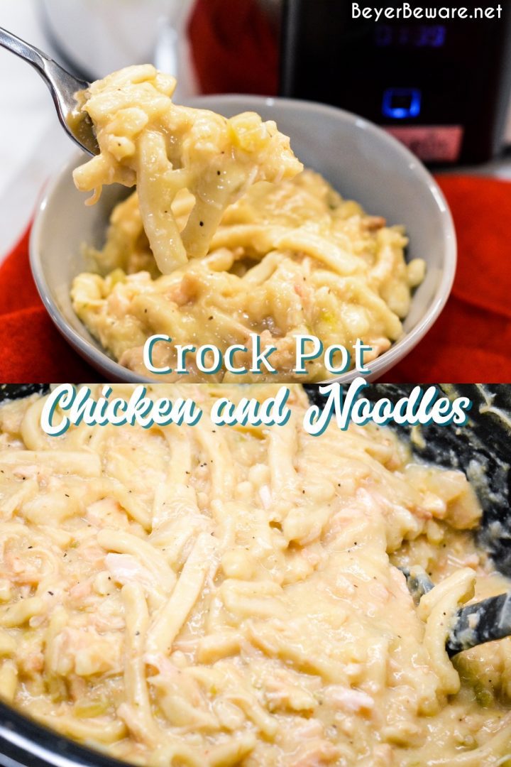 Easy Crock Pot Chicken and Noodles - Beyer Eats and Drinks