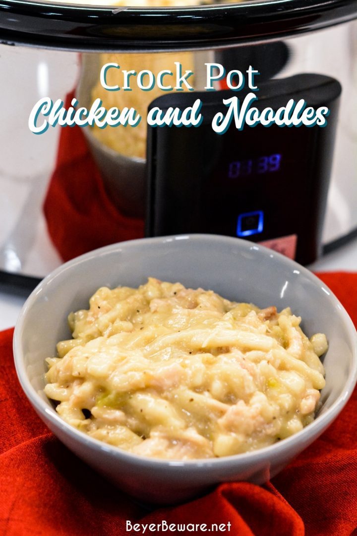 Easy Crock Pot Chicken and Noodles - Beyer Eats and Drinks
