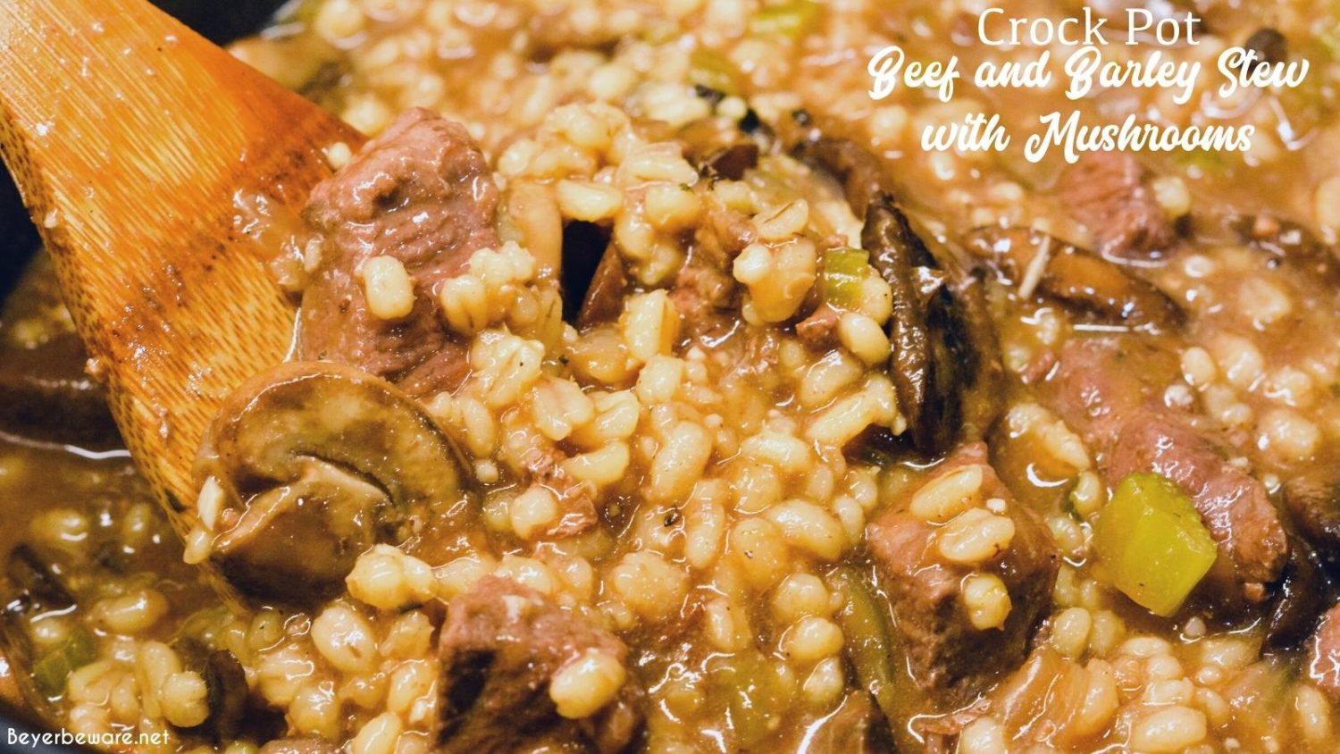 Crock Pot beef and barley soup with mushrooms is my new favorite soup to make this winter. This soup is full of onion, celery, and garlic and then lots of mushrooms and of course stew meat all made heartier with barley.