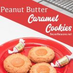 Peanut Butter caramel cookies are an easy non-chocolate Christmas cookie recipe that is easy to make with a cookie mix for peanut butter blossoms with caramel.