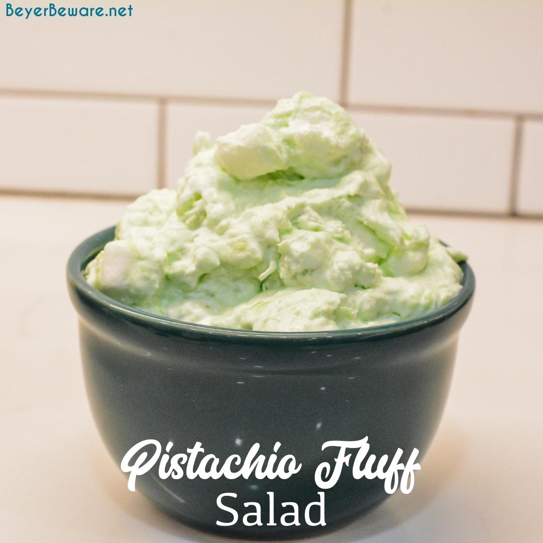 Watergate Salad is a simple 5-ingredient recipe made with instant pistachio pudding, pineapple, marshmallows, cool whip, and nuts. Want the pistachio fluff salad instead? Just leave the nuts out!