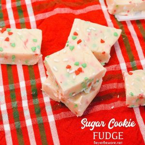 Sugar Cookie Fudge is an easy-to-make ingredient Christmas fudge recipe that combines white chocolate fudge with the flavors of sugar cookies.