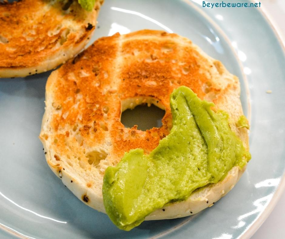 Avocado Spread on everything bagel