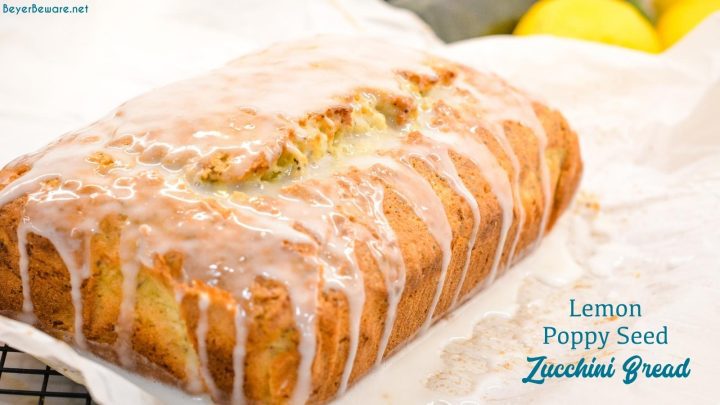 Lemon poppyseed zucchini bread is made with your traditional zucchini bread ingredients plus fresh lemon juice, poppyseeds, and almond extract. 