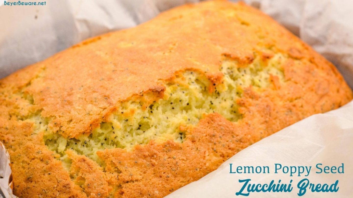 Lemon poppyseed zucchini bread is made with your traditional zucchini bread ingredients plus fresh lemon juice, poppyseeds, and almond extract. 