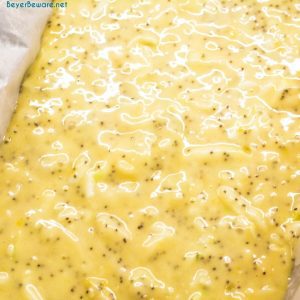 Lemon poppyseed zucchini bread is made with your traditional zucchini bread ingredients plus fresh lemon juice, poppyseeds, and almond extract.