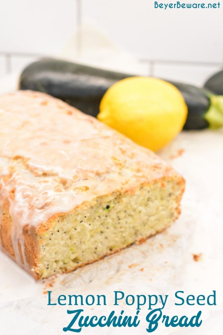 Lemon poppyseed zucchini bread is made with your traditional zucchini bread ingredients plus fresh lemon juice, poppyseeds, and almond extract.