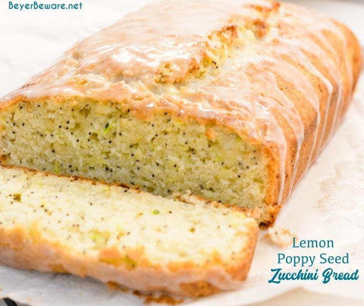 Lemon poppyseed zucchini bread is made with your traditional zucchini bread ingredients plus fresh lemon juice, poppyseeds, and almond extract.