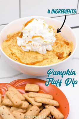 Pumpkin Fluff Dip is a simple recipe for the creamiest pumpkin dip made with whipped topping, canned pumpkin, vanilla pudding, and pumpkin pie spice.