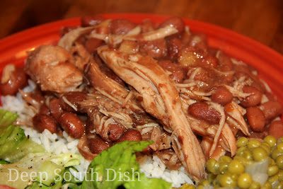 Slow Cooker Pork and Beans recipe from Deep South Dish