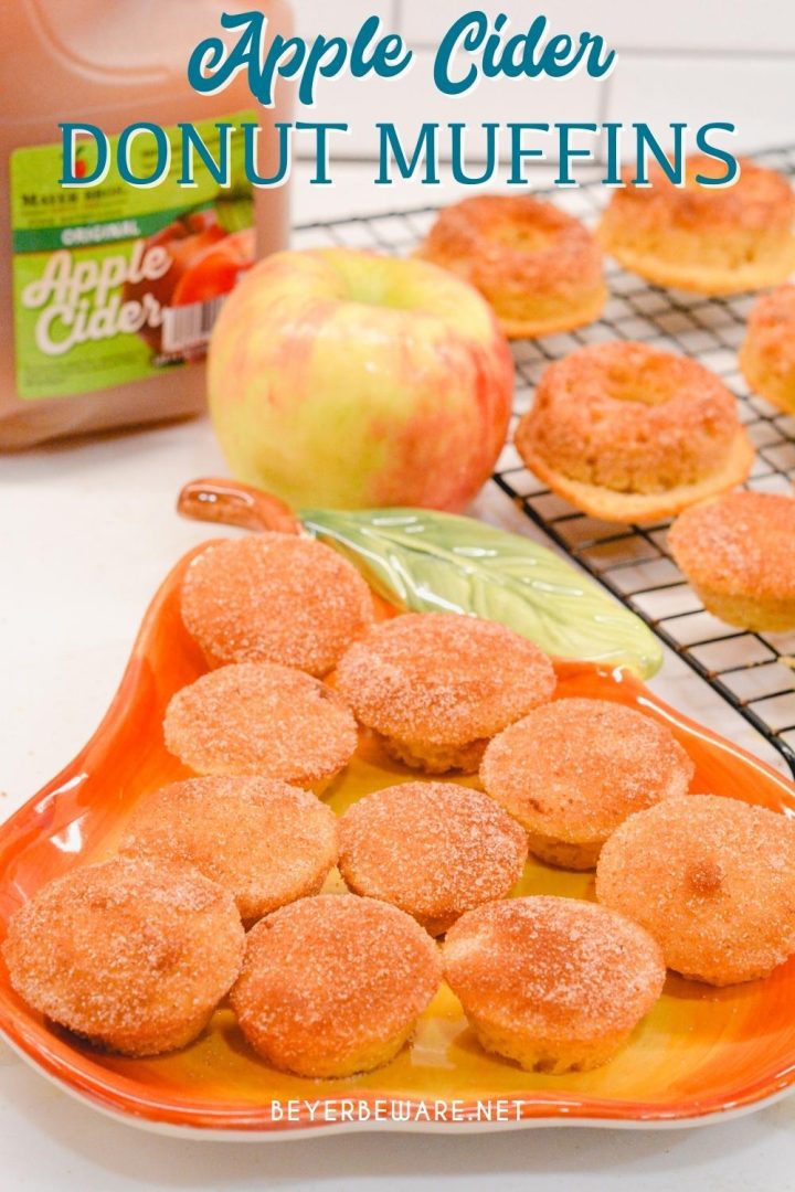 Apple Cider Donut Muffins are made with a yellow cake mix, apple cider and apple sauce to bring out the flavors in these muffins that taste just like apple cider donuts.