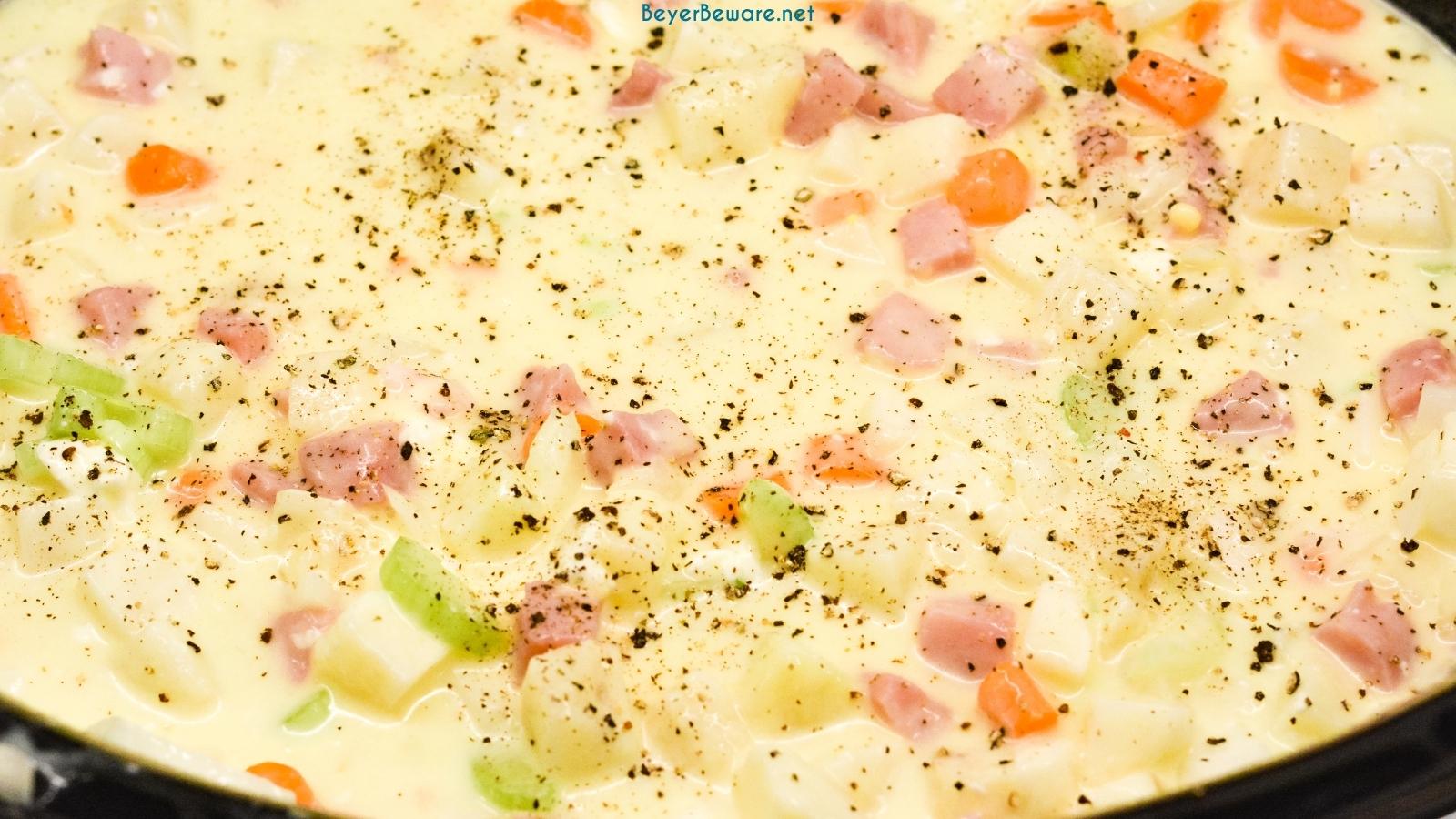 Crock Pot Ham and Potato Soup - Beyer Eats and Drinks
