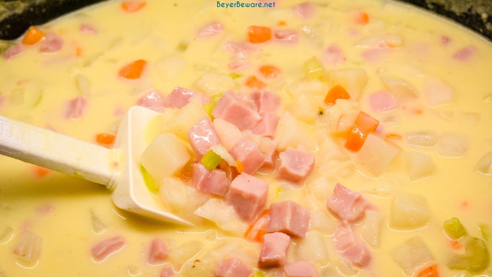 Crock Pot Ham and Potato Soup - Beyer Eats and Drinks