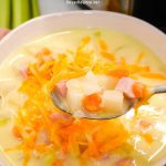 Crock pot potato and ham soup recipe is a creamy combination of diced potatoes or hash browns and ham, onions, carrots, and celery and slow cooked to bring out all the great flavors.
