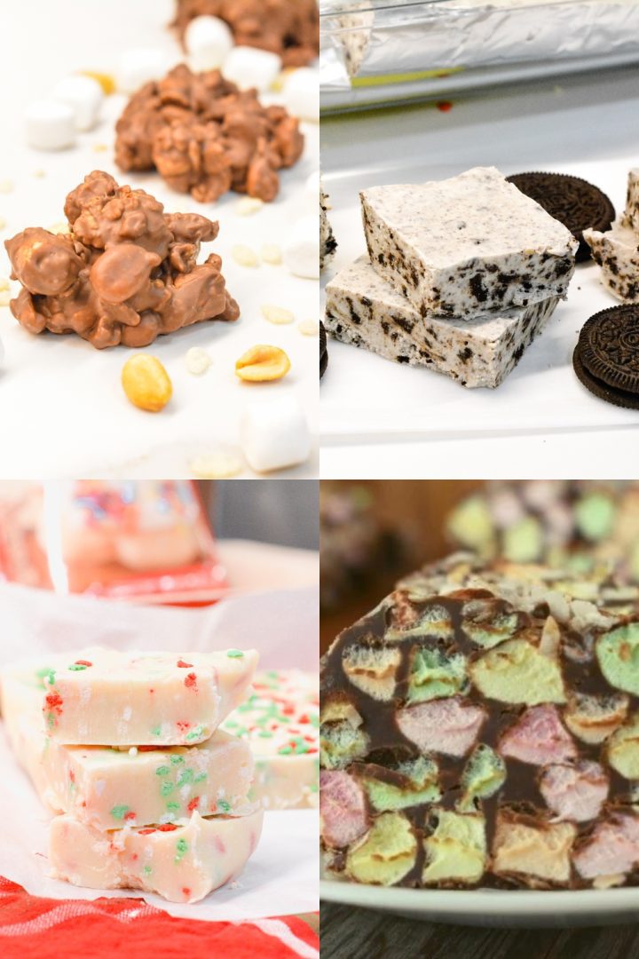 These no-bake cookies, candies, desserts, and even a pie are perfect for last-minute sweet treats for a cookie exchange or potluck.