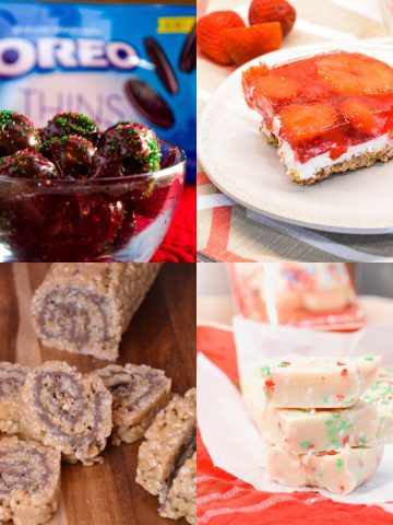 These no-bake cookies, candies, desserts, and even a pie are perfect for last-minute sweet treats for a cookie exchange or potluck.