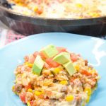 If you are looking for a quick and easy ground beef recipe, this arroz con carne molida is the perfect Mexican cheesy rice and ground beef skillet.