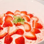 Top off with more fresh strawberries. Keep the strawberry tapioca salad in the refrigerator until ready to serve.