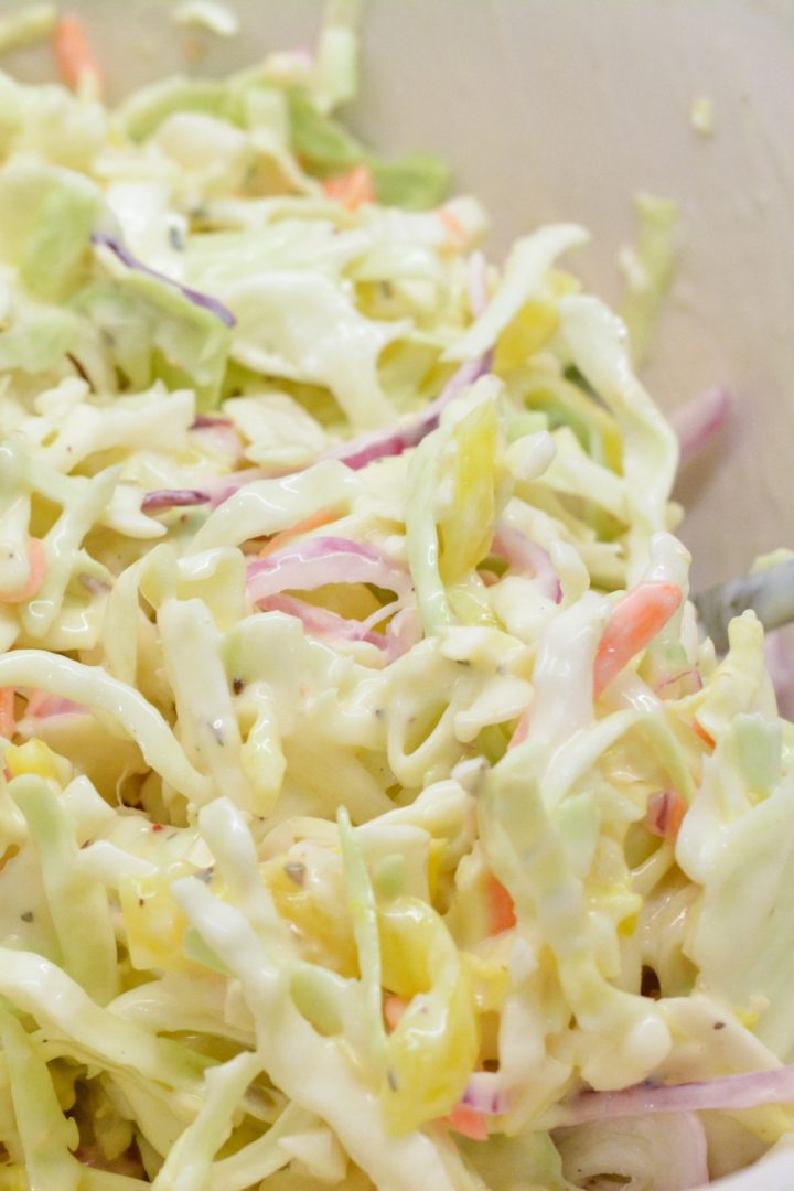Italian Coleslaw recipe is a creamy coleslaw recipe made with Italian dressing and is similar to that TikTok sandwich slaw recipe.