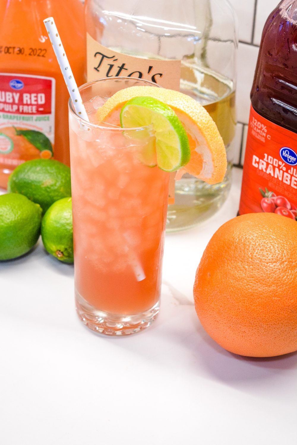 A classic cocktail made with vodka, cranberry juice, and grapefruit juice with a hint of lime for a beach inspired cocktail.