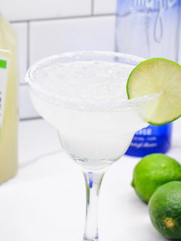 The best margarita recipe is this three ingredient margarita made with limeade, cointreau, and sliver tequila.