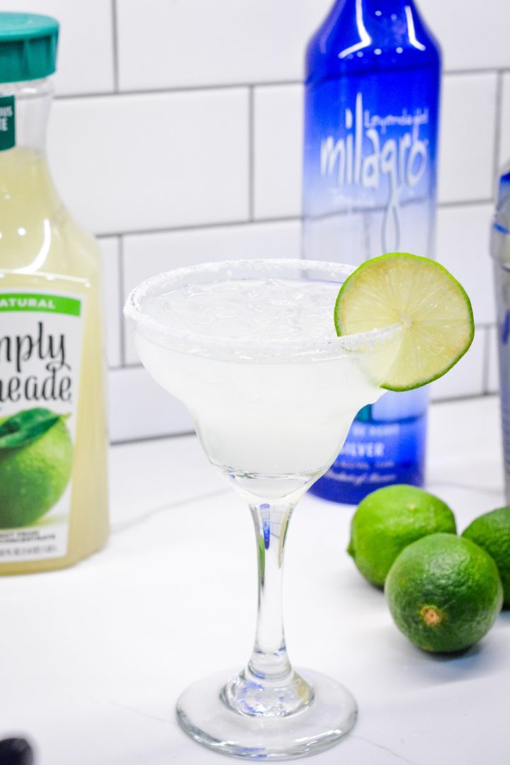 The best margarita recipe is this three ingredient margarita made with limeade, cointreau, and sliver tequila.