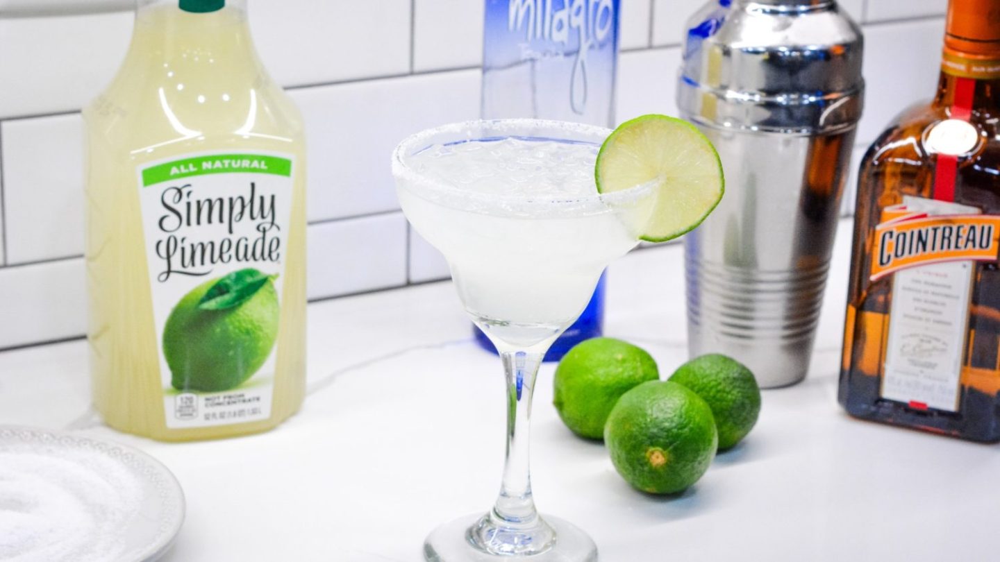 The best margarita recipe is this three ingredient margarita made with limeade, cointreau, and sliver tequila.