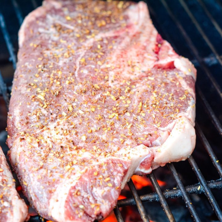 Season the steaks and put on a medium high heat grill. Cook to the temperature you prefer your steaks. Prep a cutting board with butter and taco seasoning to lay the steaks on when they are cooked.