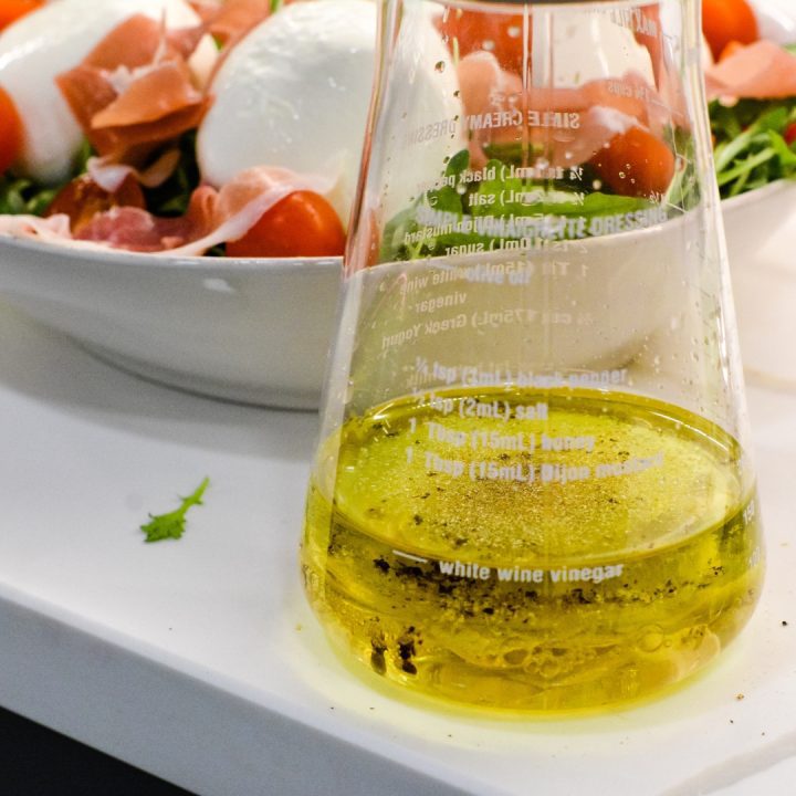 Homemade white wine vinaigrette