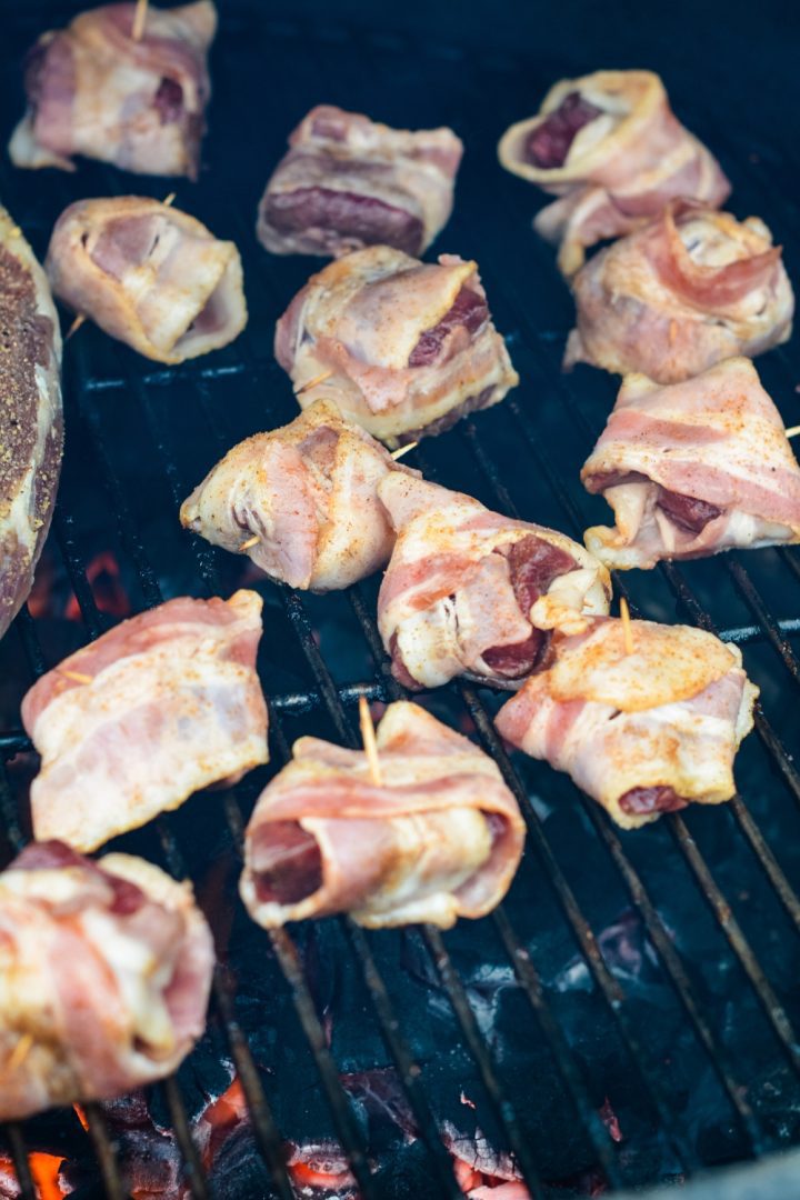 These pieces of steak were perfect for wrapping in bacon and seasoning with cajun seasoning and brown sugar then grilled or air fried for the best bacon wrapped steak bites.