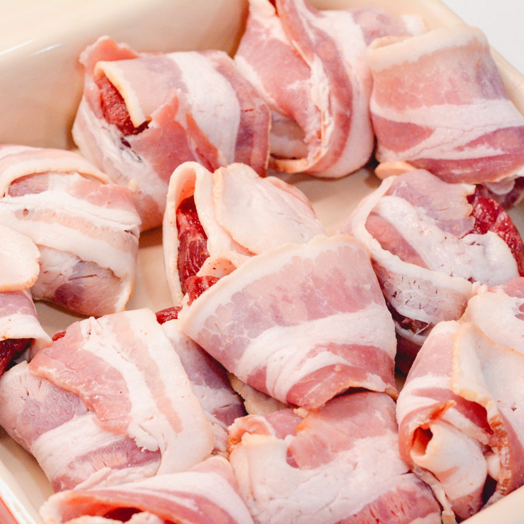 Cut the steaks into roughly 3inch by 3inch pieces and season with