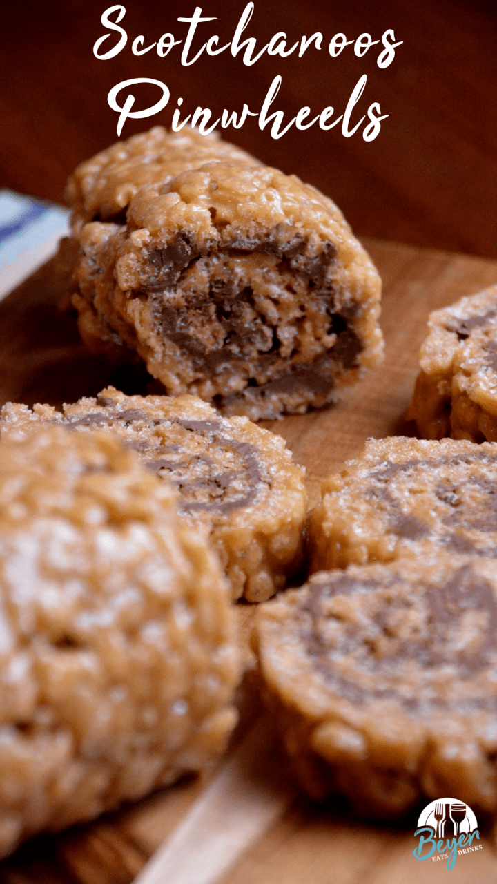 Pinwheel Rice Crispy Scotcharoos Pinwheels - Crispy Rice Chocolate Peanut Butter Roll