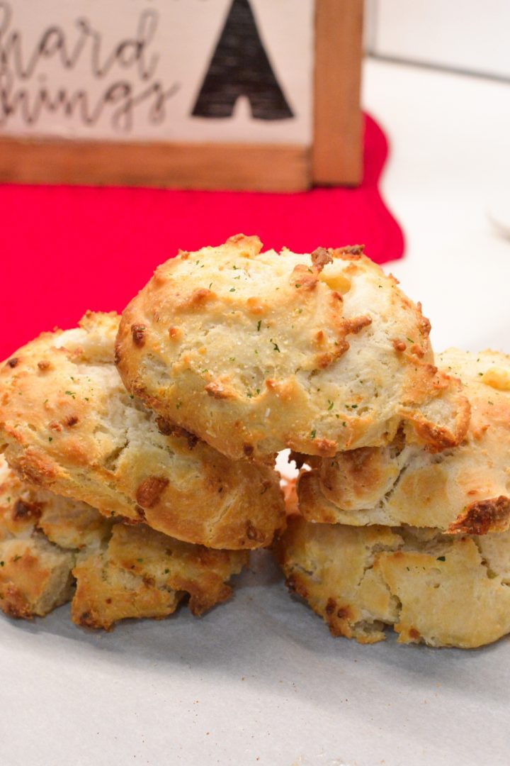 These savory blue cheese biscuits recipe made with Bisquick are so simple to make using a  biscuit mix, butter, blue cheese crumbles, and buttermilk. 