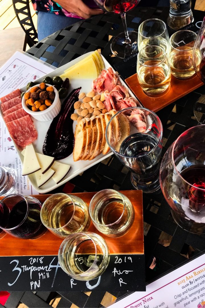 The Brooks Winery was also our lunch destination. A flighted wine tasting on their elevated patio truly was an elevated experience. The wine, the charcuterie, and the gardens were all worth the stop.