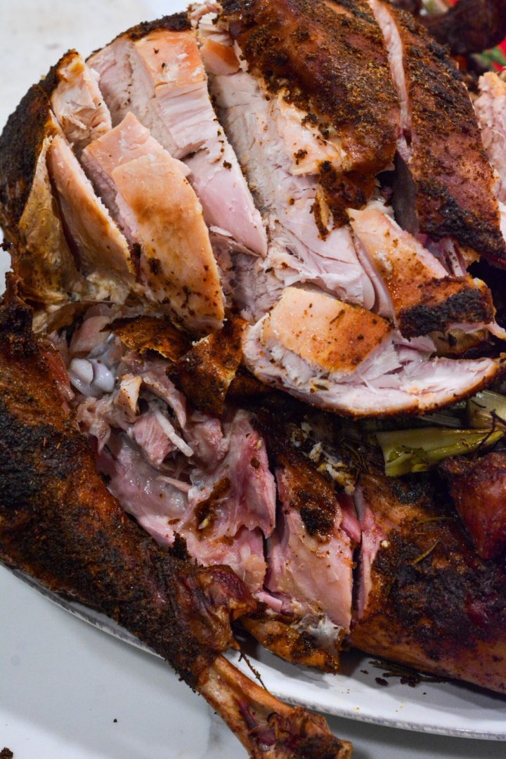 Smoked Turkey is a great alternative way to make the Thanksgiving turkey with a simple brine recipe and then 4 to 6 hours on the smoker.