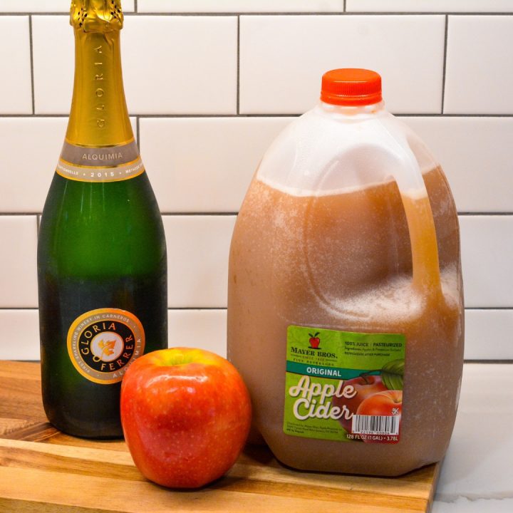 Apple Cider and Sparkling wine - ingredients for Apple cider mimosa