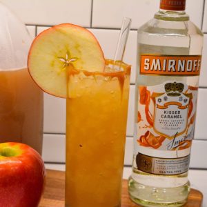 The perfect fall cocktail with the combination of caramel vodka and apple cider for this caramel apple cider cocktail.