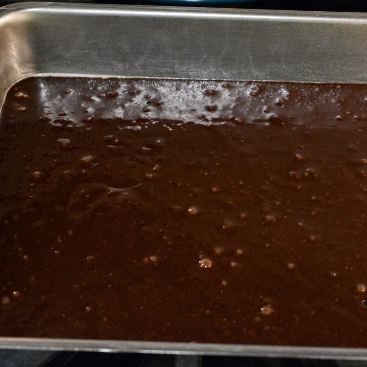 Prepare the brownie mix as directed on the package, then spread into a greased 9x13 baking dish. Bake the brownies for 10 minutes.