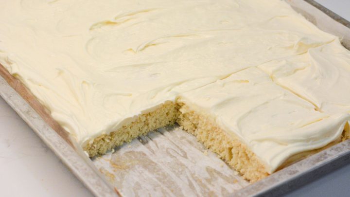 The cake mix banana bars with cream cheese frosting were so easy to make with a white cake mix, and the banana bars were moist thanks to the creamed butter and sour cream.