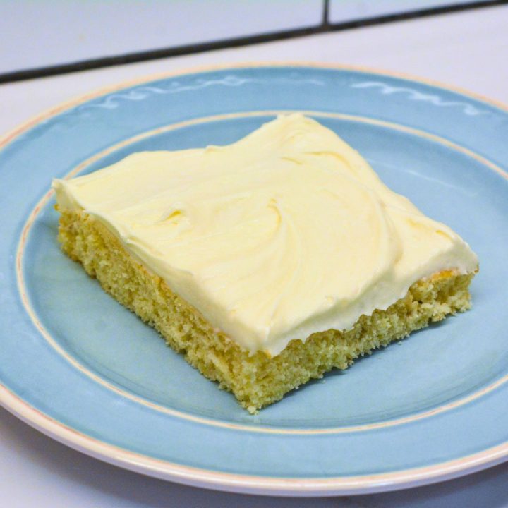 The cake mix banana bars with cream cheese frosting were so easy to make with a white cake mix, and the banana bars were moist thanks to the creamed butter and sour cream.